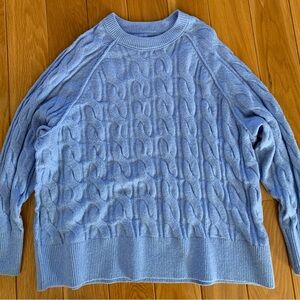 Aerie Light Blue Ribbed Knit Sweater
